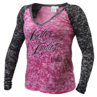 Футболка Better Bodies Burn Out L/S, Pink/Black, с длинным рукавом